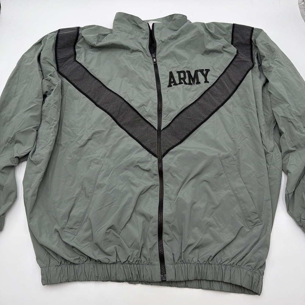 Vintage US Army IPFU Physical Fitness Uniform Jacket Gray Large - Long Y2K